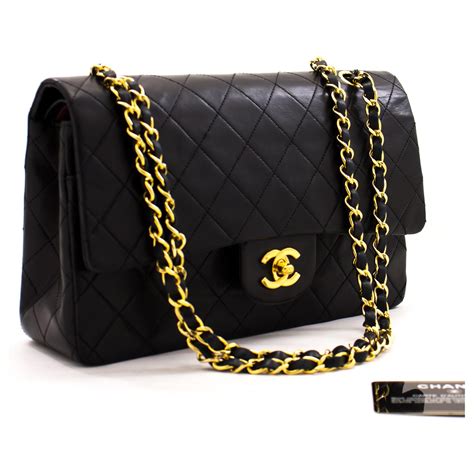 chanel classic black handbag|black chanel bag price.